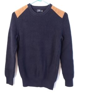 J crew navy blue cotton crew neck sweater small s